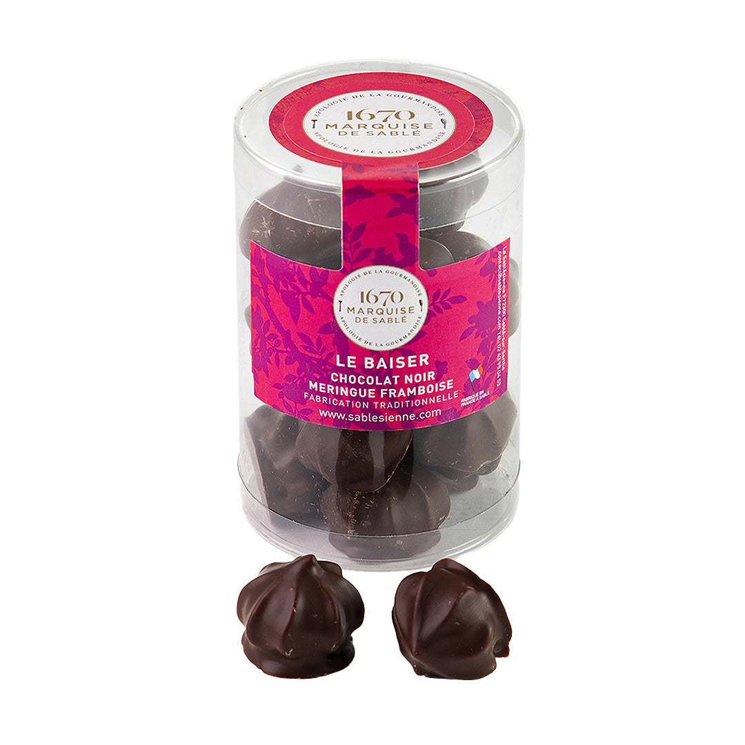 Les Baisers - Meringues framboise et Chocolat noir - 100g