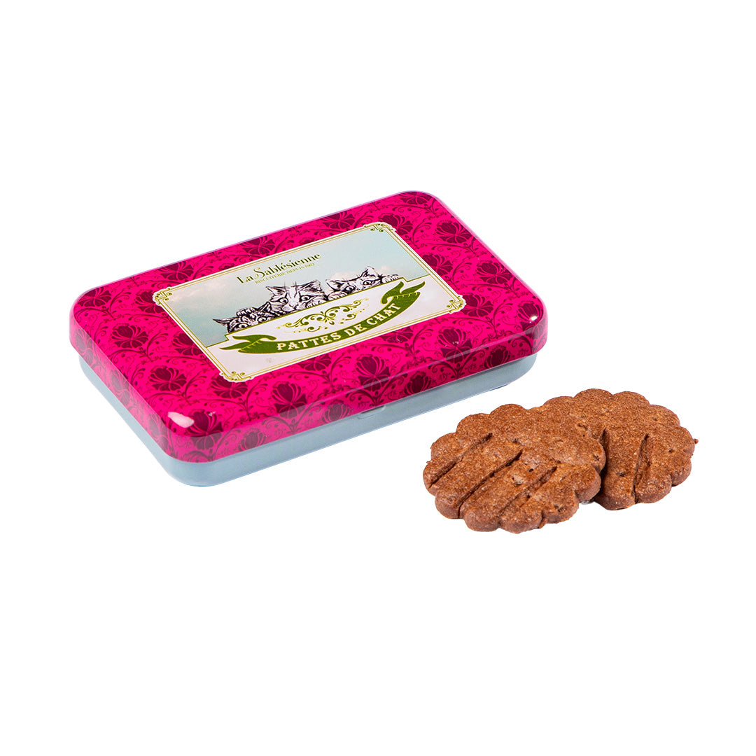 Biscuits sablés chocolat - mini boîte "Pattes de Chat" 35g