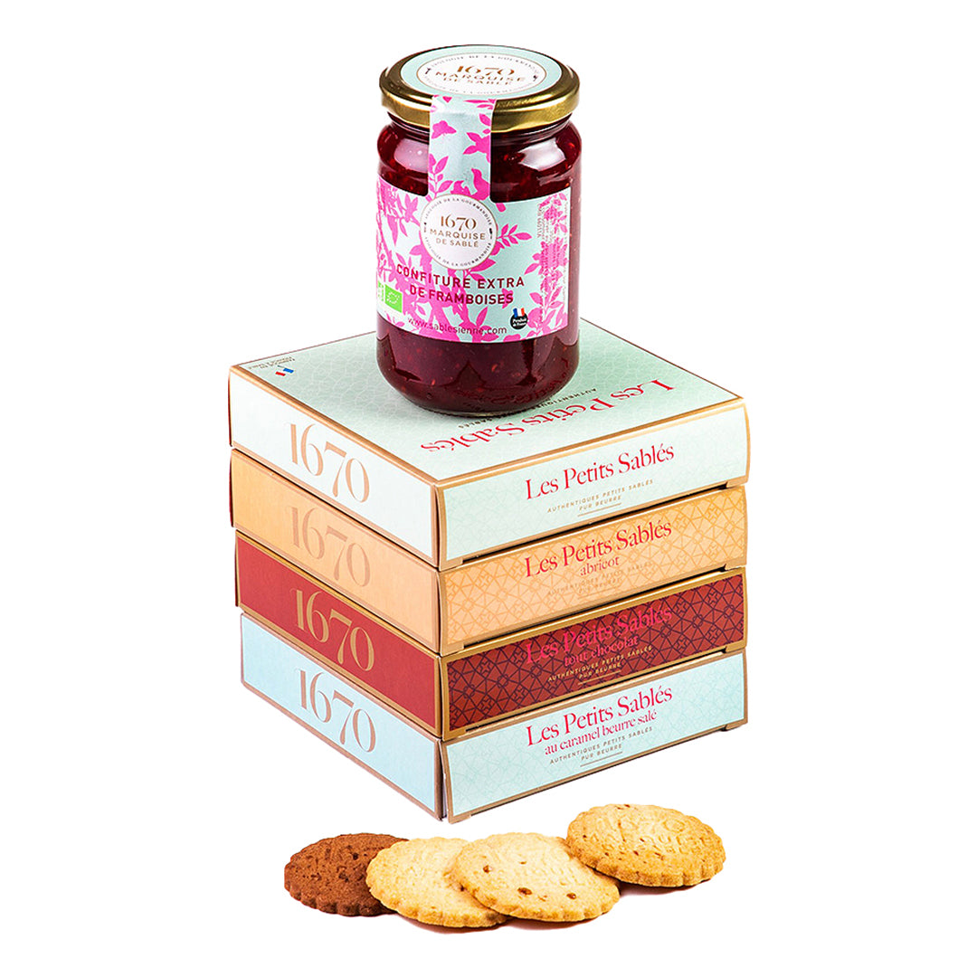 Lot Petits Sablés et Confiture de Framboises