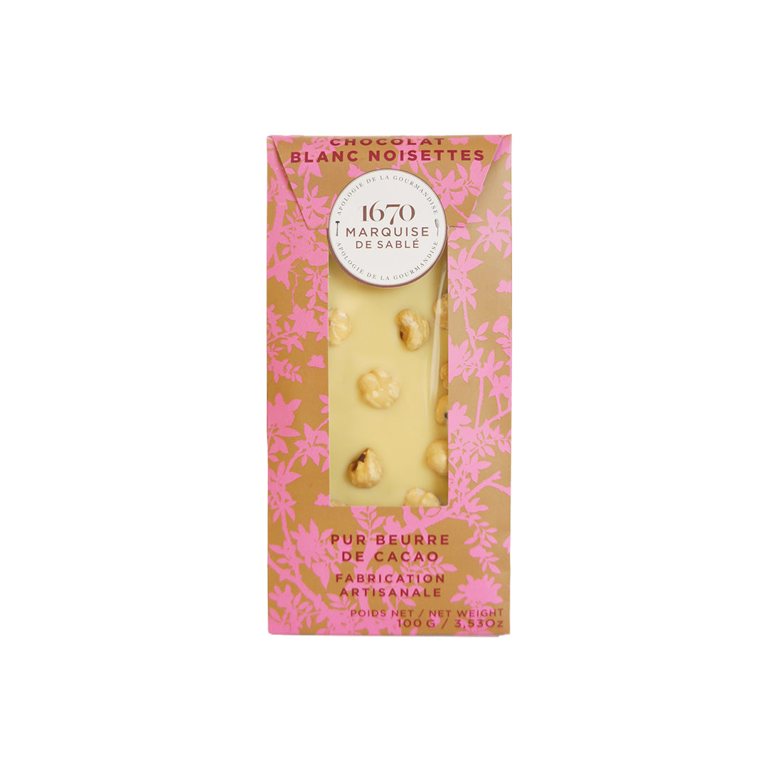 Tablette de Chocolat Blanc Noisettes - 100g
