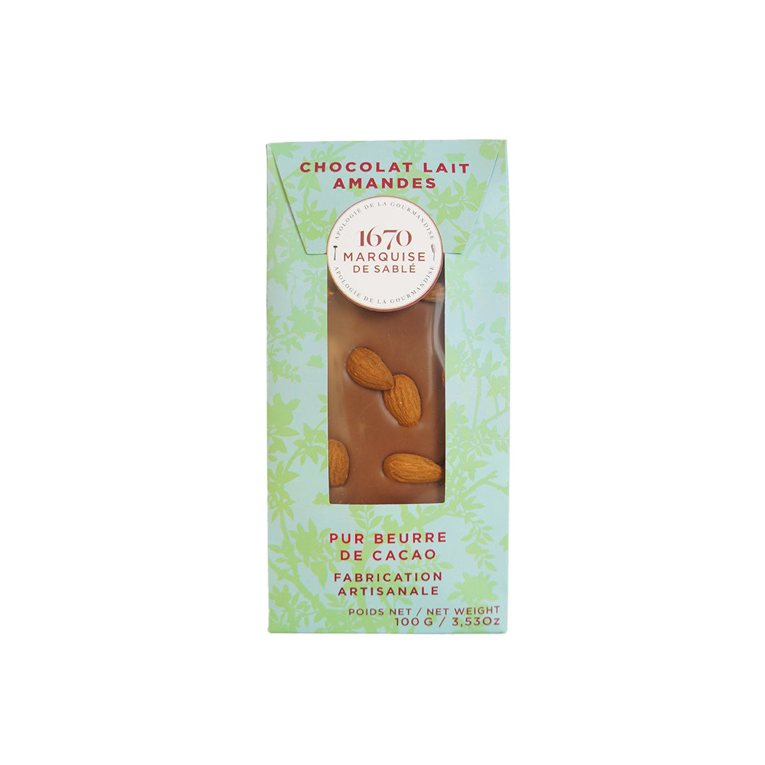 Tablette de Chocolat Lait Amandes - 100g