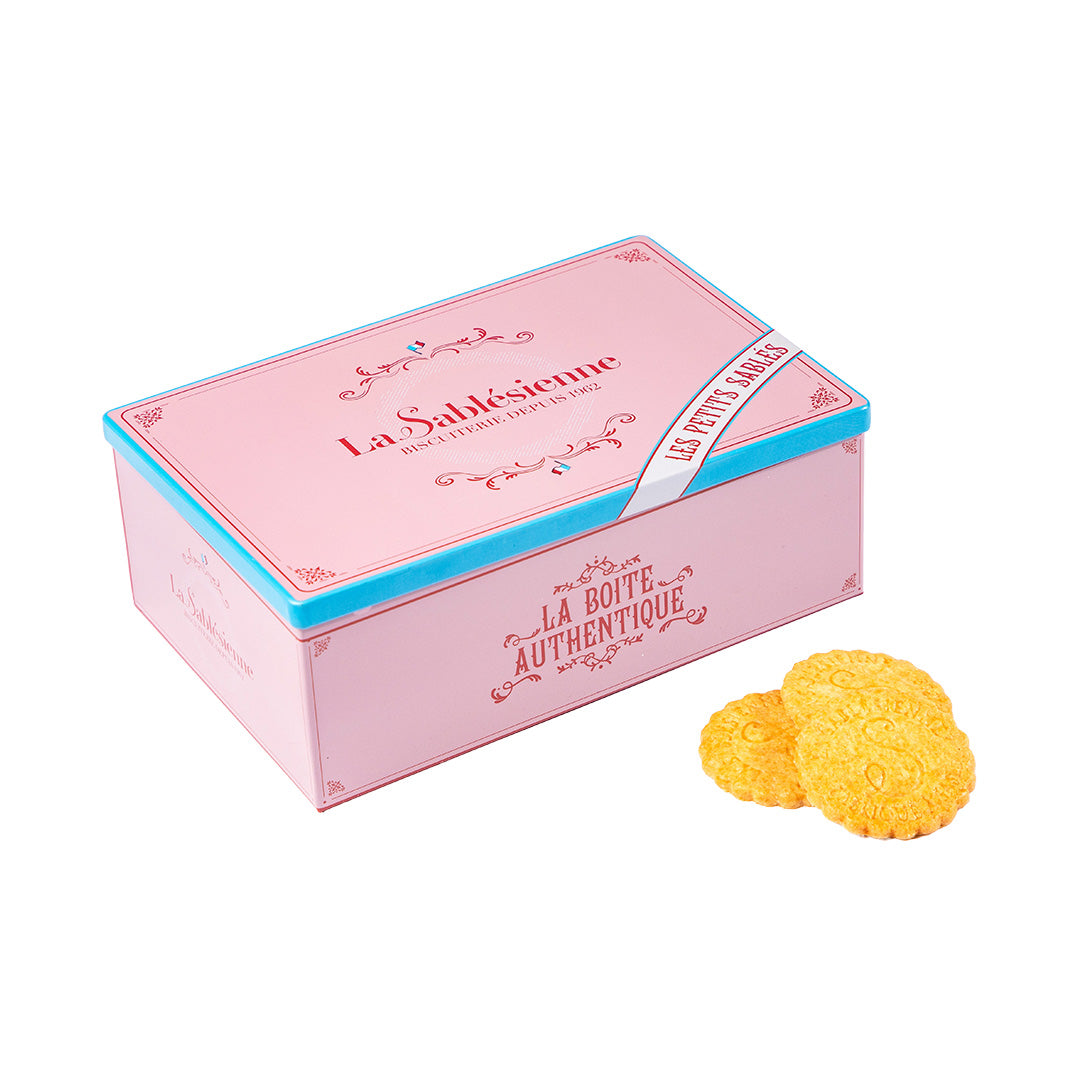 Biscuits sablés assortiment sablés nature et caramel - boite métal "Authentique" 300g