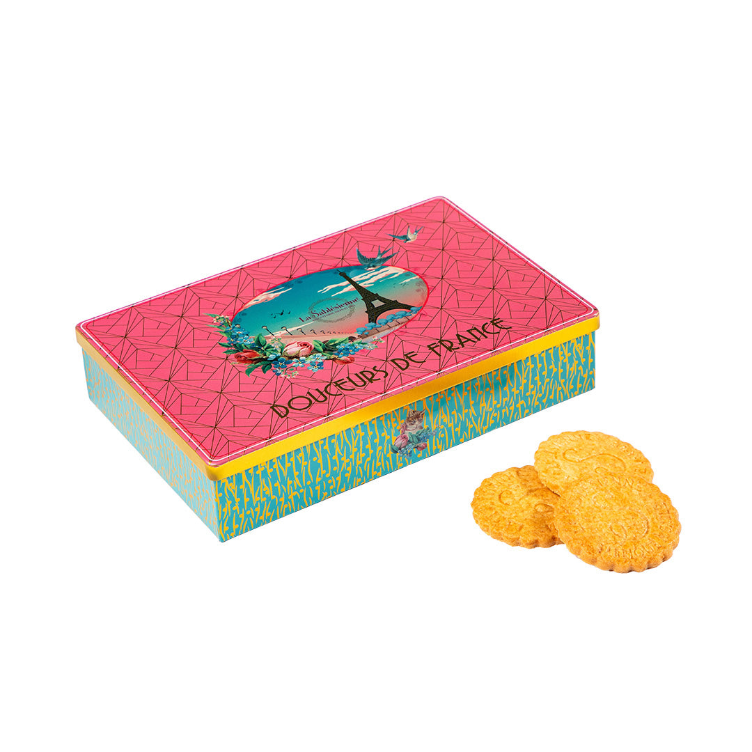 Biscuits sablés nature pur beurre frais - boite métal "Rêve de Paris" 150g