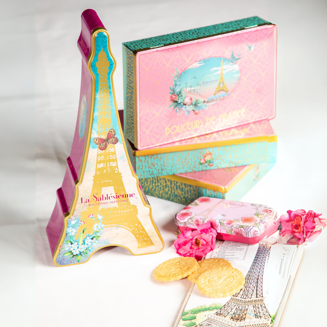 Biscuits sablés nature pur beurre frais - boite métal "Rêve de Paris" 150g
