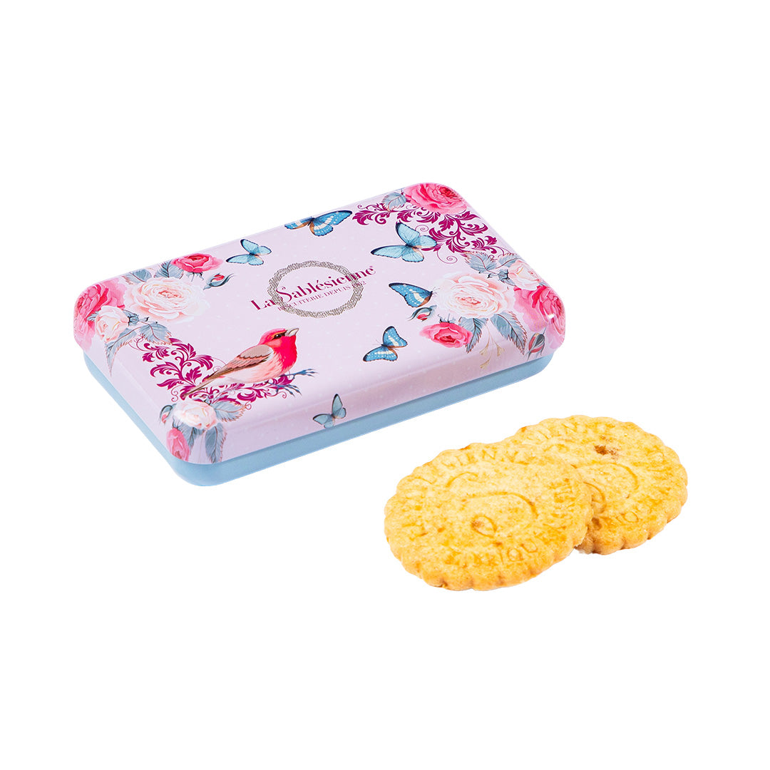 Biscuits sablés pépites d'abricot - mini boite métal "Nuée dans la Roseraie" 35g