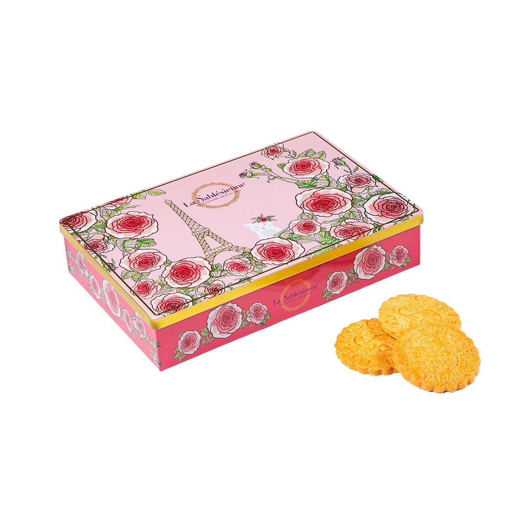 Biscuits sablés nature pur beurre frais - boite métal "Un matin à paris" 150g