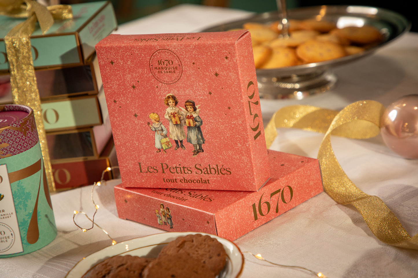 Biscuits sablés tout chocolat - Etui de Noël 1670 Marquise de Sablé - 100g