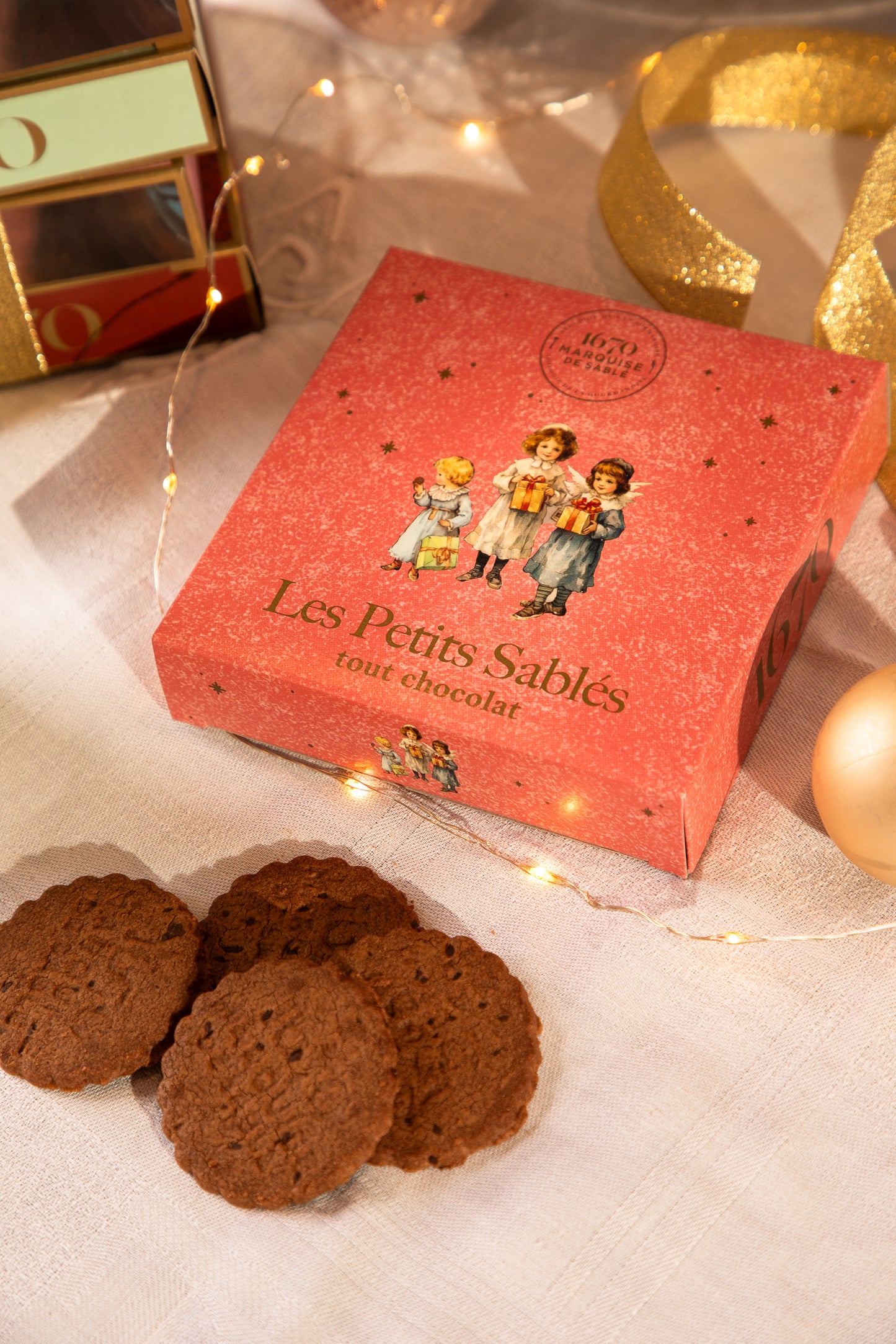 Biscuits sablés tout chocolat - Etui de Noël 1670 Marquise de Sablé - 100g