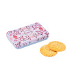 Biscuits sablés pépites de framboise - mini boite métal "Oiseau bleu" 35g