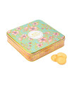 Biscuits sablés assortiment nature, pépites de caramel, de chocolat et d'abricot - coffret métal "Féérie végétale" 400 g