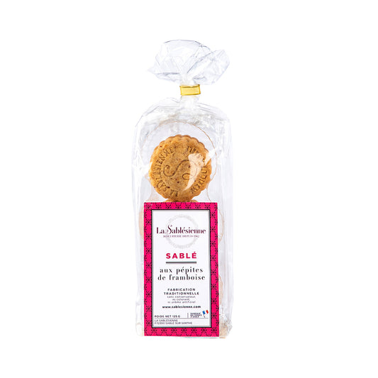 Biscuits sablés aux pépites de framboise - sachet 125g