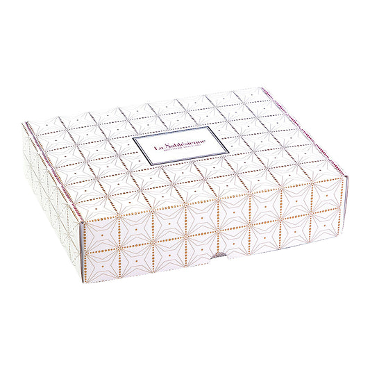 Coffret Blanc et Doré La Sablésienne 33.5x25x8cm