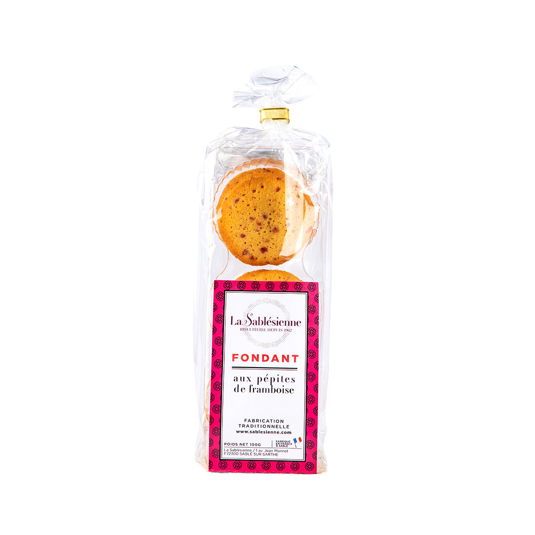 Biscuits fondants aux pépites de framboise - sachet 100g