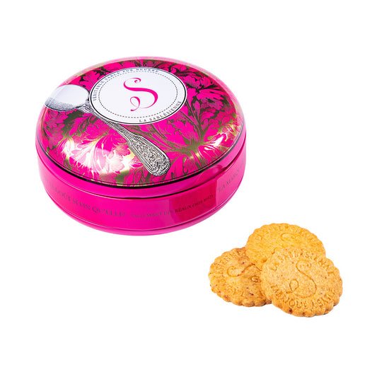 Biscuits sablés pépites de caramel beurre salé - boite métal ronde "cuillère" 175g