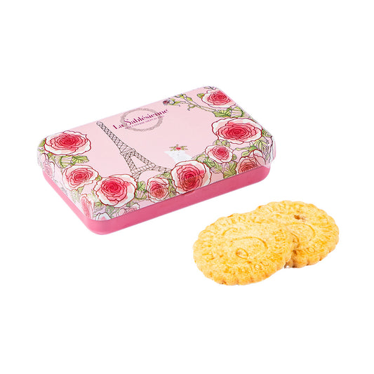 Biscuits sablés caramel beurre salé - mini boite métal "Un matin à Paris" 35g