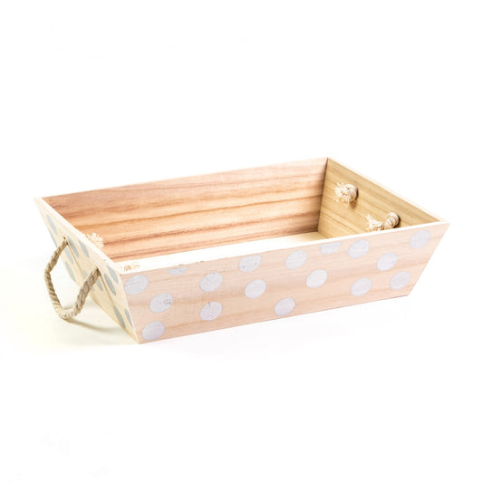Caissette en Bois à Pois Dorés 35x25x8,5cm