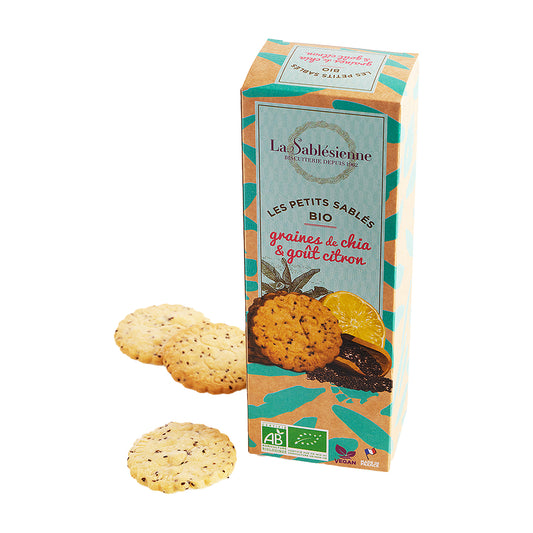 Biscuits sablés citron et graines de chia bio & vegan - étui 110g