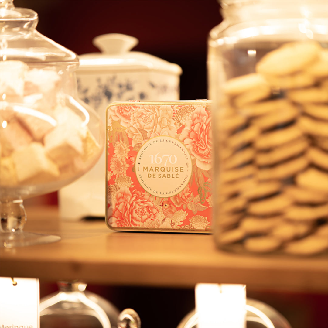 Biscuits sablés nature pur beurre frais - boite métal distributrice "Écrin Trésor" 300g