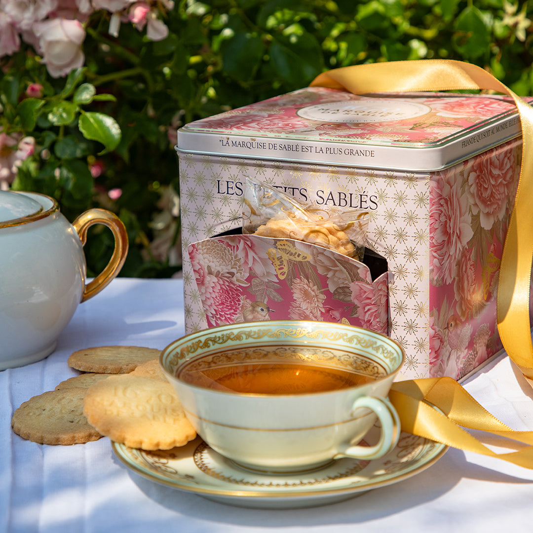 Biscuits sablés nature pur beurre frais - boite métal distributrice "Écrin Trésor" 300g