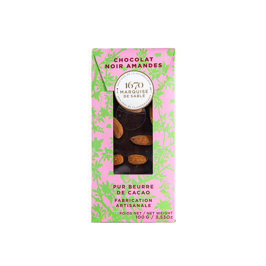 Tablette chocolat Noir amandes - 100g