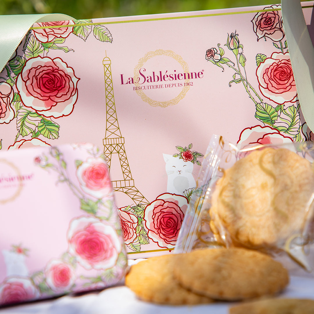 Biscuits sablés nature pur beurre frais - boite métal "Un matin à paris" 150g