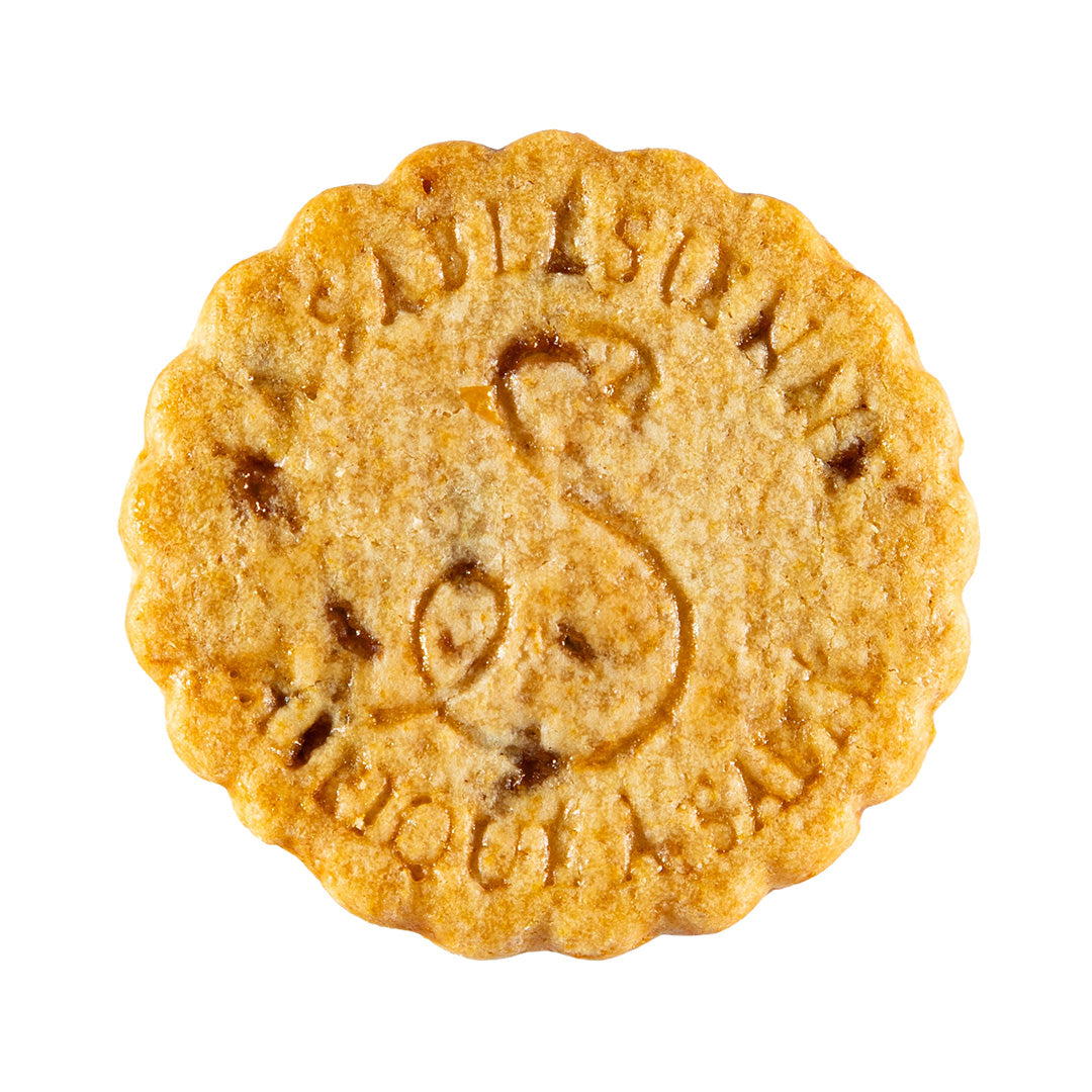 Biscuits sablés aux pépites de framboises et aux pépites de caramel - Boite métal "La jeune fille et le renard" - 250g