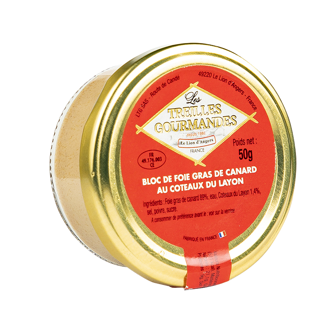 Bloc de foie gras de canard au coteaux au Layon - 50g