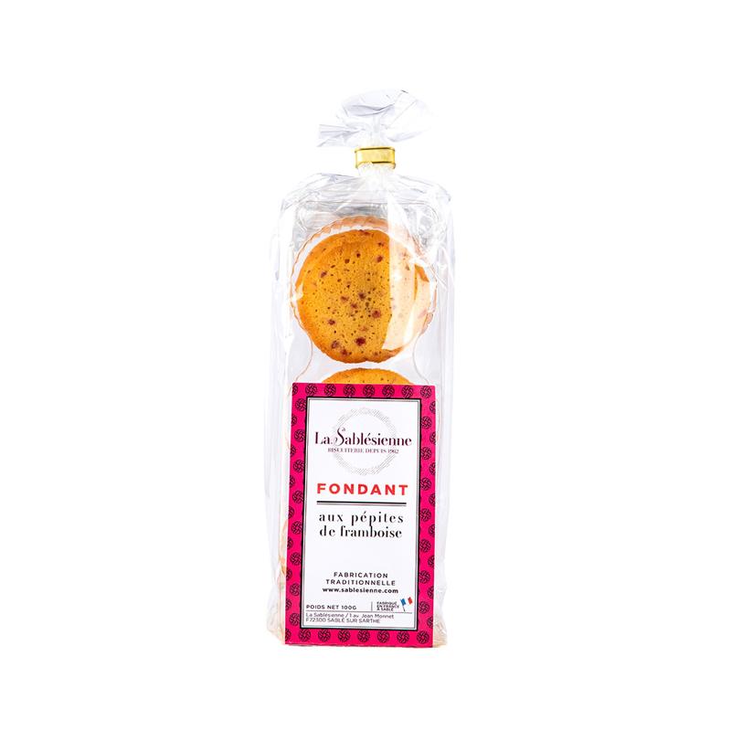 Biscuits fondants with raspberry chips - 100g bag