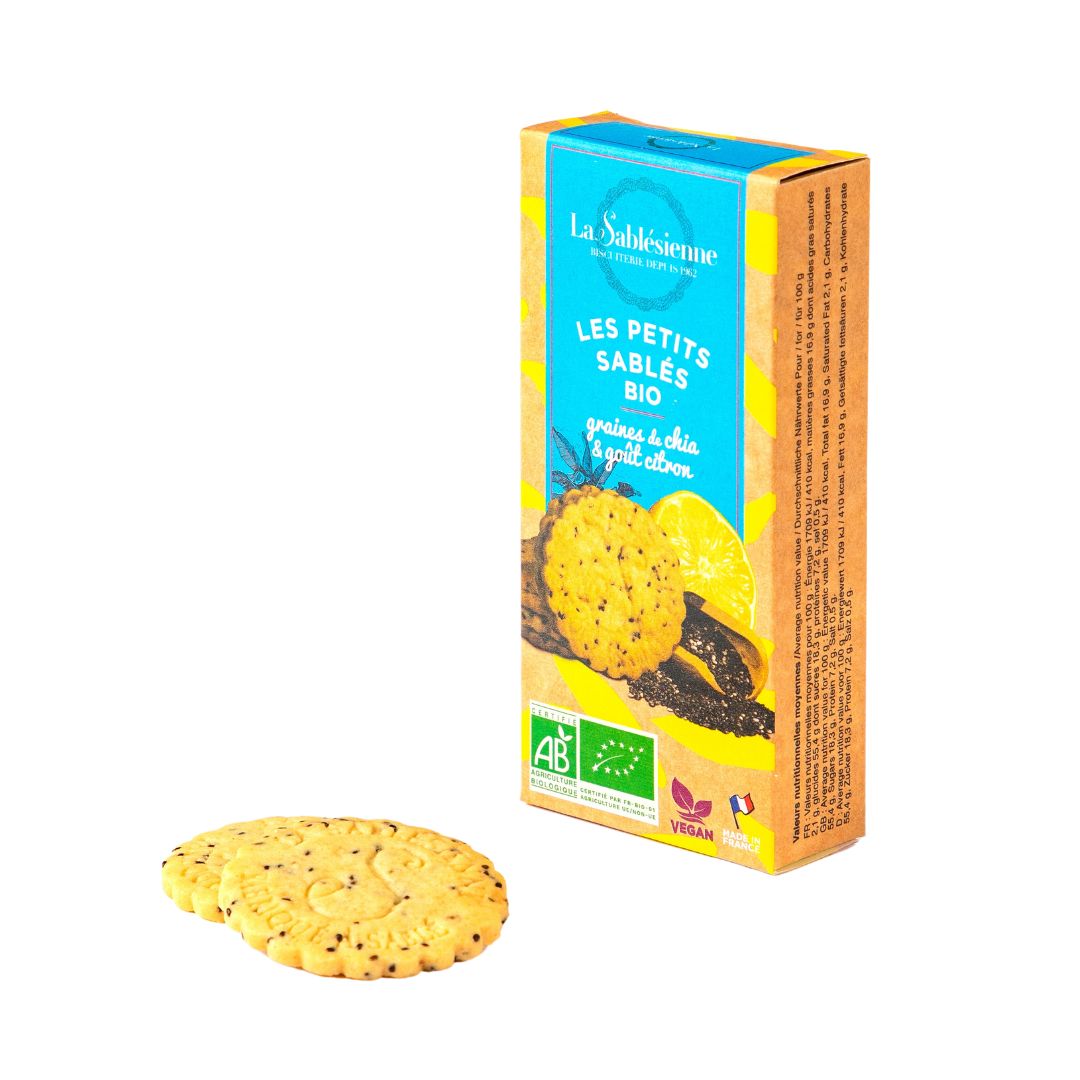 Mini étui Petits sablés Citron aux graines de chia  37g BIO et VEGAN