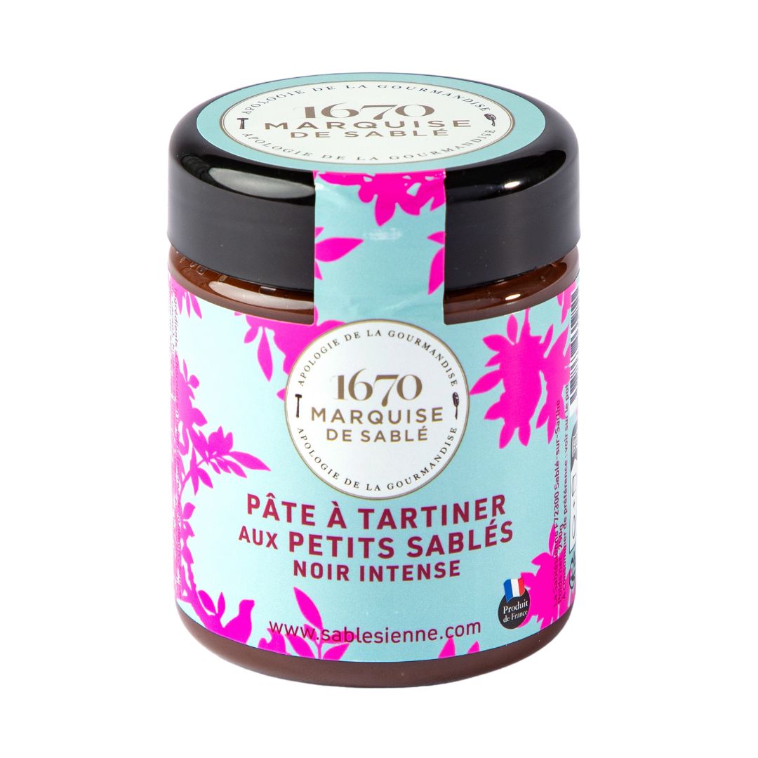 Pâte à tartiner noir intense aux petits sablés - pot 250g