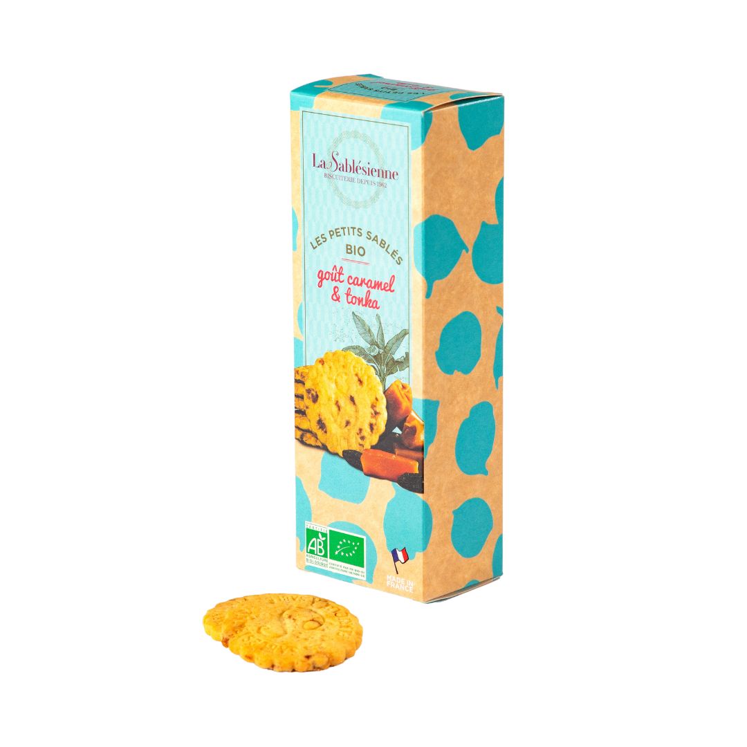 Biscuits sablés pépites de caramel et fève tonka bio & vegan - étui 110g