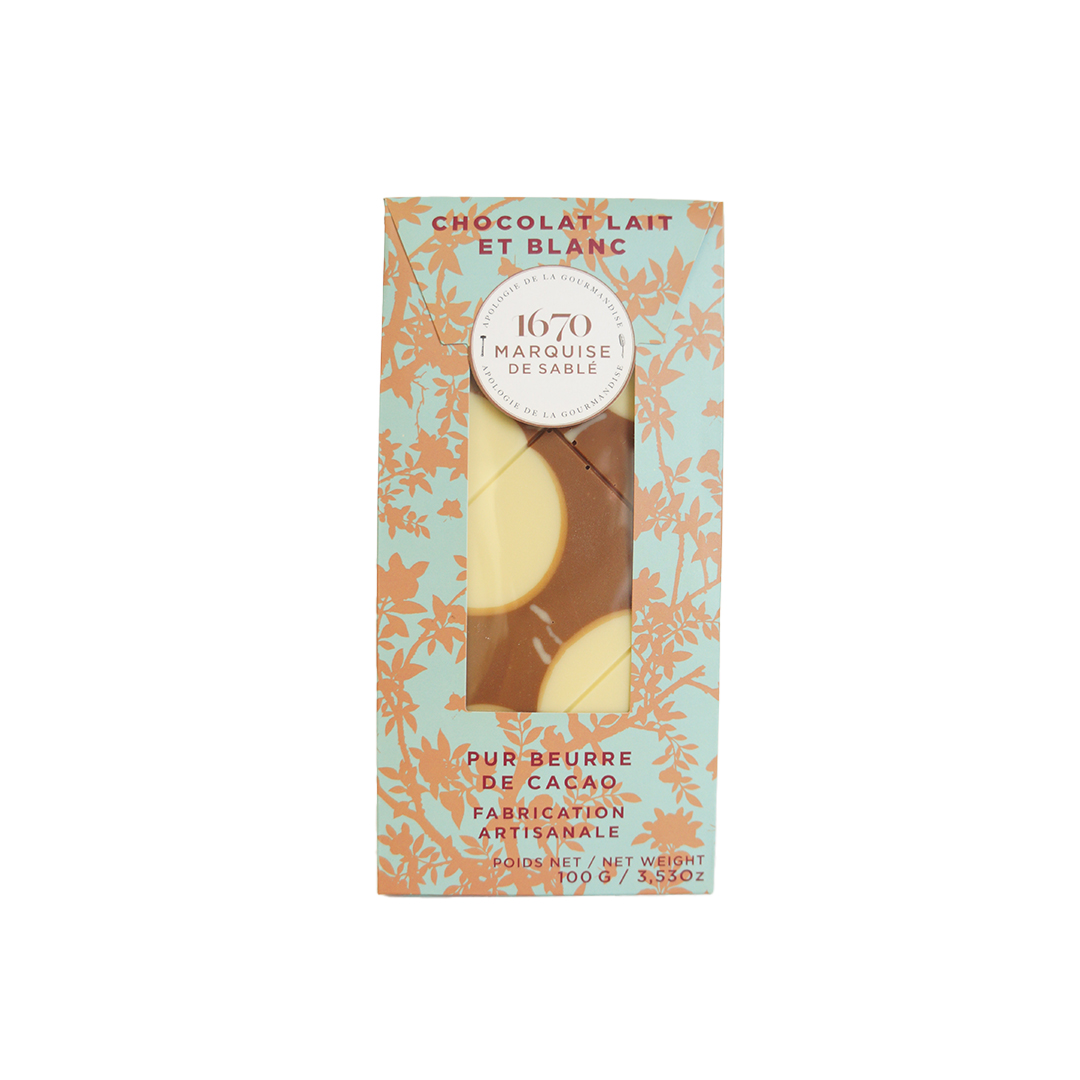 Tablette de Chocolat Lait et Blanc - 100g