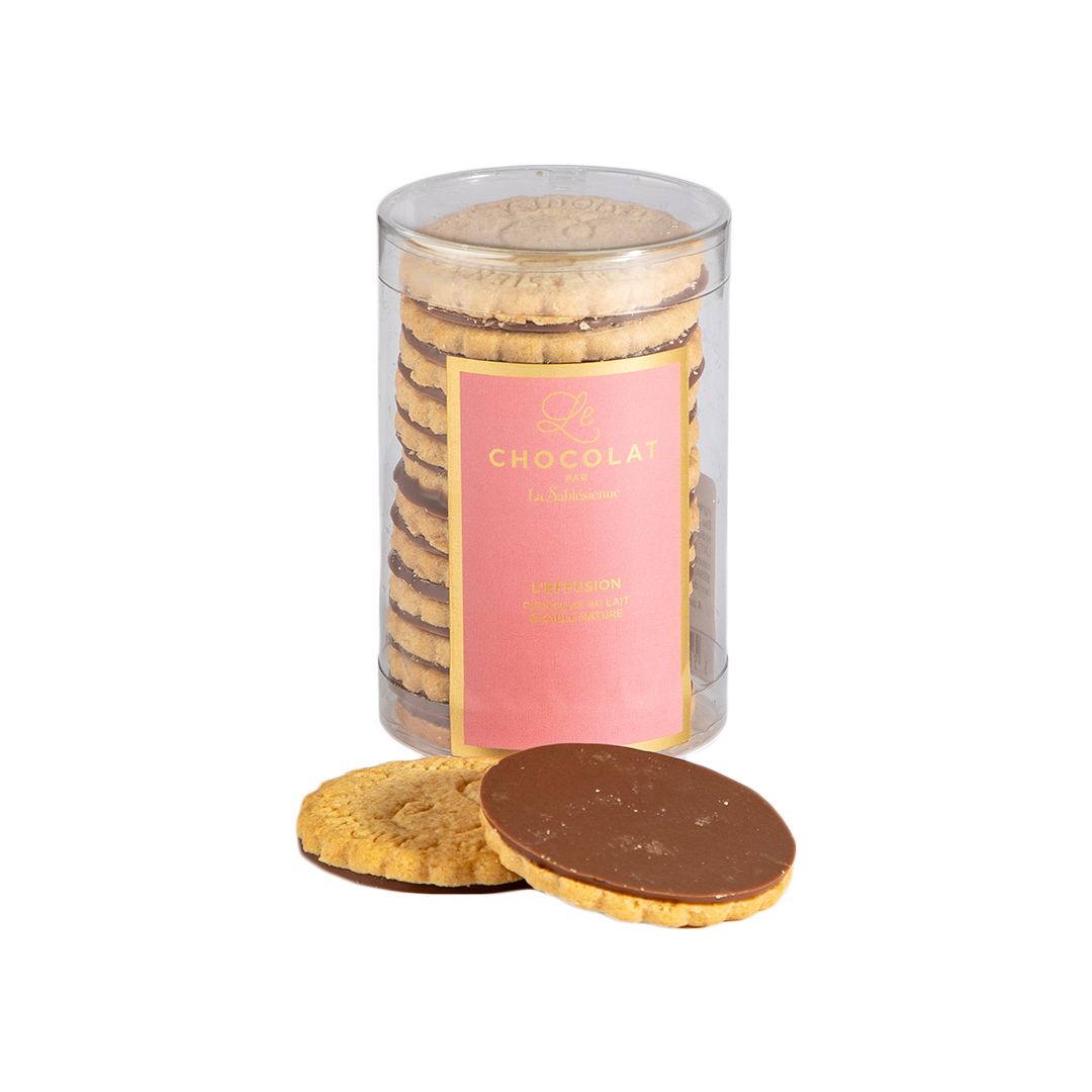 Effusion plain butter cookies and milk chocolate - 135g