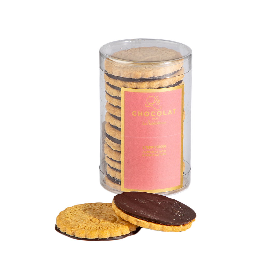 Effusion plain butter cookies and dark chocolate - 135g